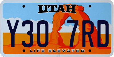 UT license plate Y307RD