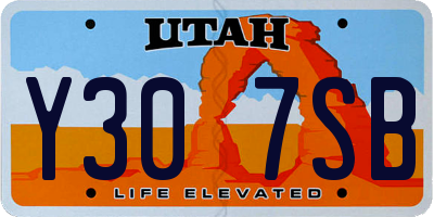 UT license plate Y307SB