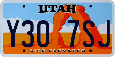 UT license plate Y307SJ