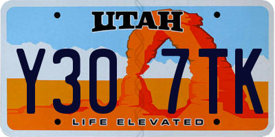 UT license plate Y307TK