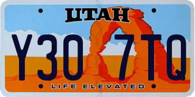 UT license plate Y307TQ