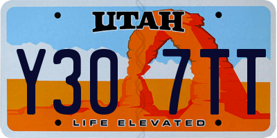 UT license plate Y307TT