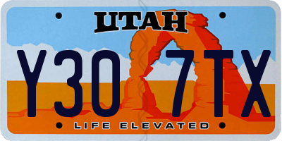 UT license plate Y307TX