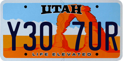 UT license plate Y307UR