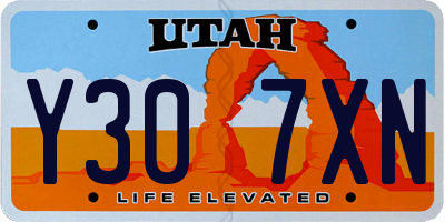 UT license plate Y307XN
