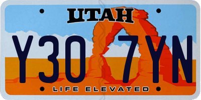 UT license plate Y307YN