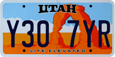 UT license plate Y307YR