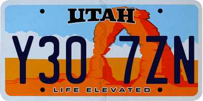 UT license plate Y307ZN