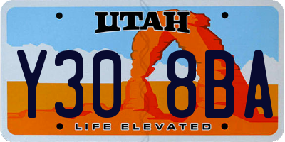 UT license plate Y308BA