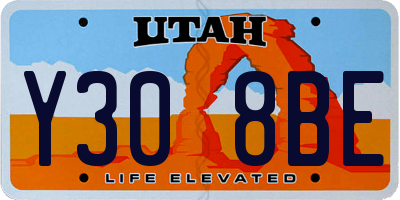 UT license plate Y308BE