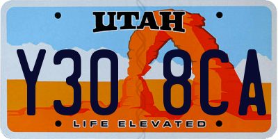 UT license plate Y308CA