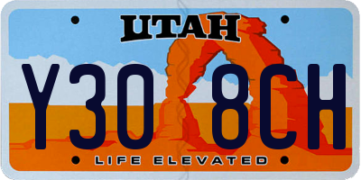 UT license plate Y308CH