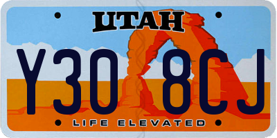 UT license plate Y308CJ