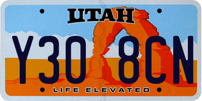 UT license plate Y308CN