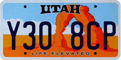 UT license plate Y308CP