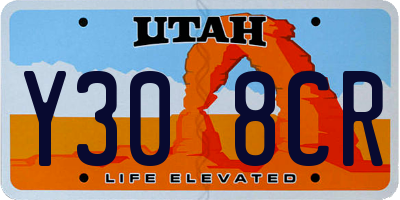 UT license plate Y308CR