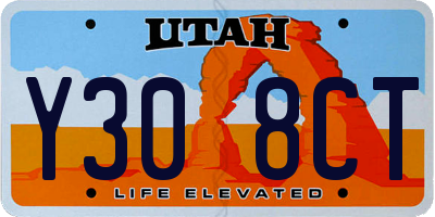 UT license plate Y308CT