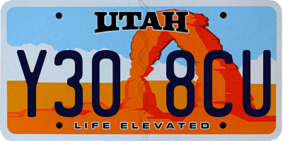 UT license plate Y308CU