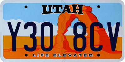 UT license plate Y308CV