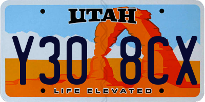 UT license plate Y308CX