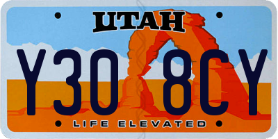 UT license plate Y308CY