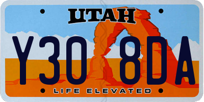 UT license plate Y308DA