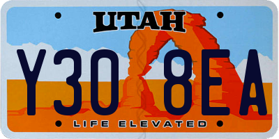 UT license plate Y308EA