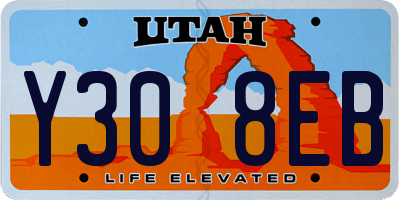 UT license plate Y308EB