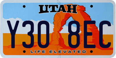 UT license plate Y308EC