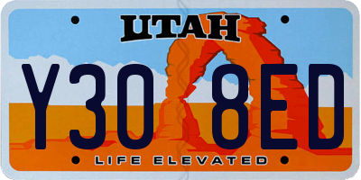 UT license plate Y308ED