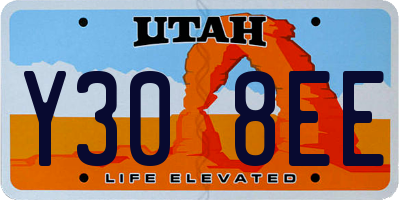 UT license plate Y308EE