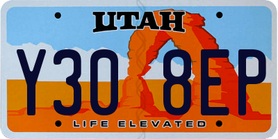 UT license plate Y308EP