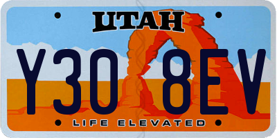 UT license plate Y308EV