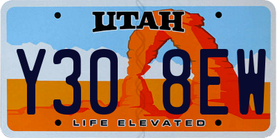 UT license plate Y308EW