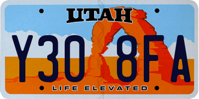 UT license plate Y308FA