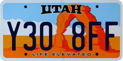 UT license plate Y308FF