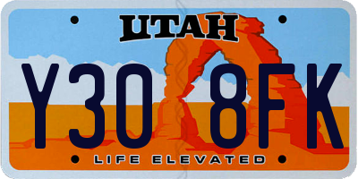UT license plate Y308FK