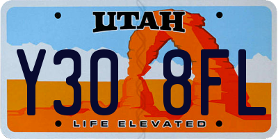 UT license plate Y308FL