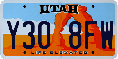 UT license plate Y308FW