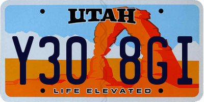 UT license plate Y308GI