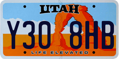 UT license plate Y308HB
