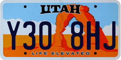 UT license plate Y308HJ