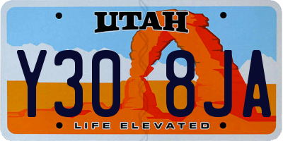 UT license plate Y308JA