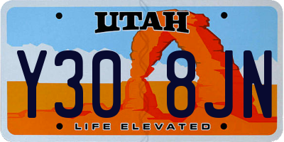 UT license plate Y308JN