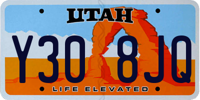 UT license plate Y308JQ