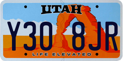 UT license plate Y308JR