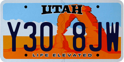 UT license plate Y308JW