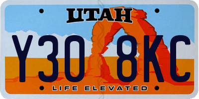 UT license plate Y308KC