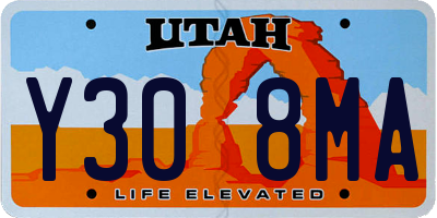 UT license plate Y308MA