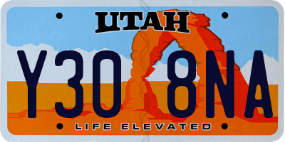 UT license plate Y308NA